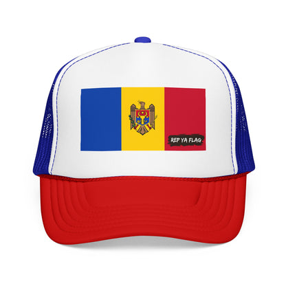 Moldova Flag Foam Trucker Hat | Moldova Pride Snapback Cap | Rep Ya Flag