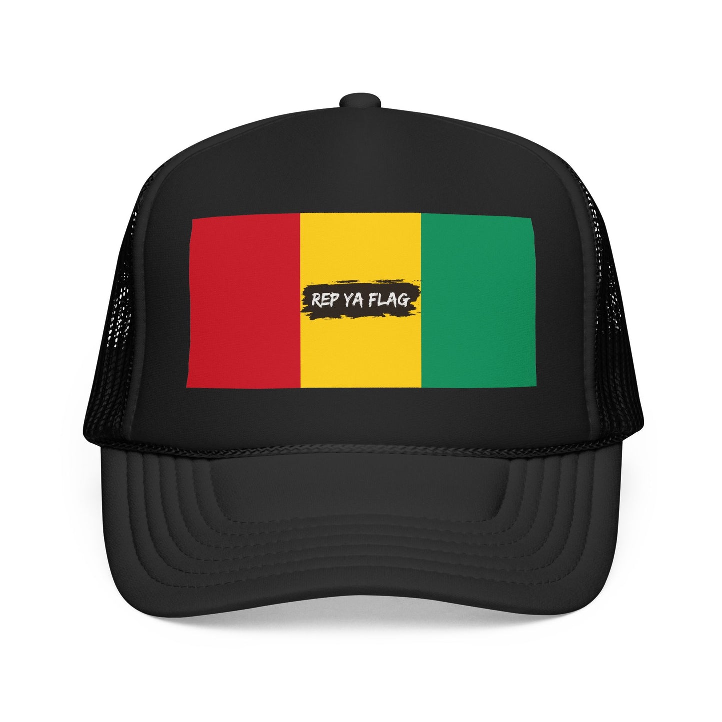 Guinea Flag Foam Trucker Hat | Guinean Pride Snapback Cap | Rep Ya Flag