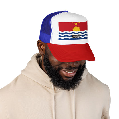 Kiribati Flag Foam Trucker Hat | Kiribati Pride Snapback Cap | Rep Ya Flag