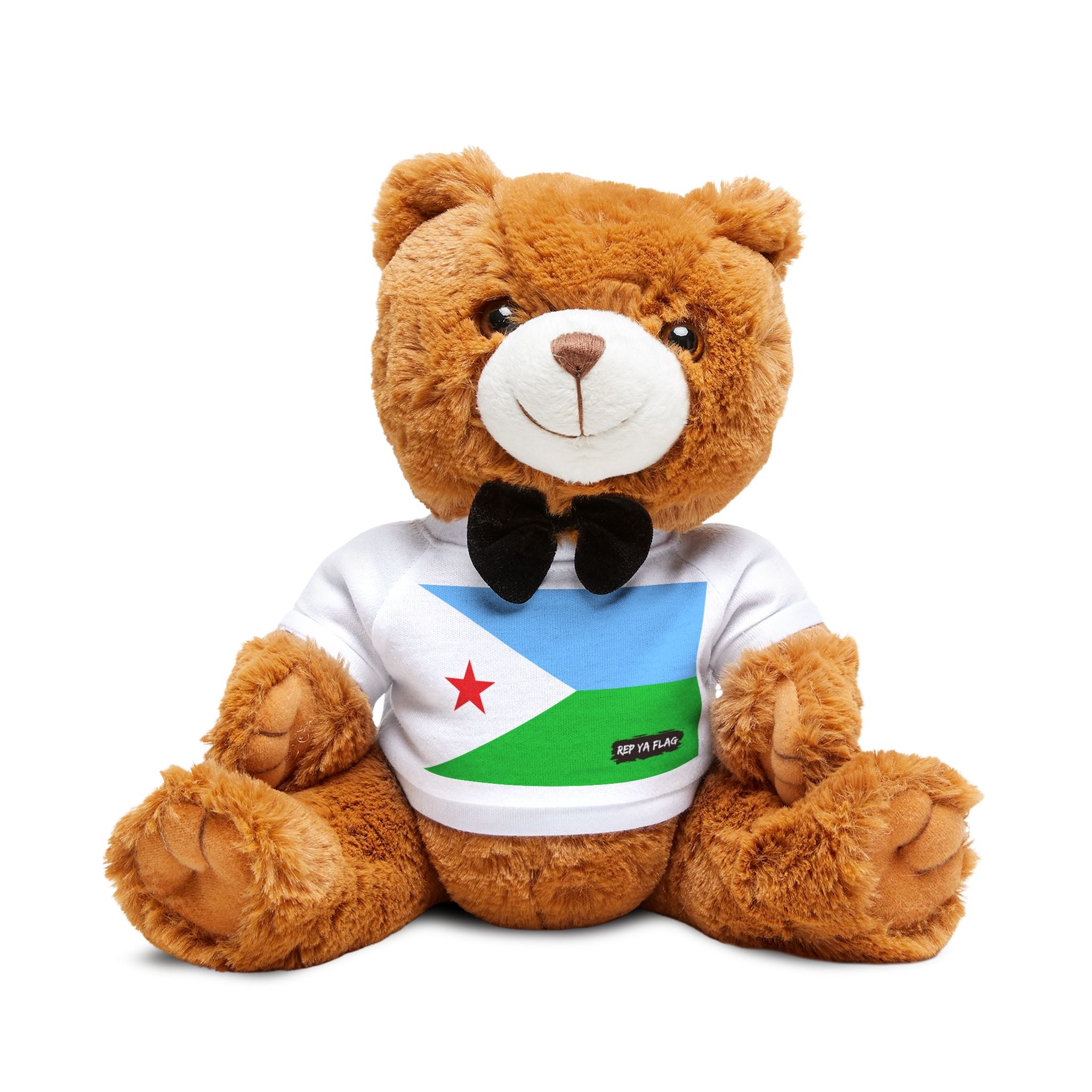 Djibouti Flag Teddy Bear | Djiboutian Heritage Plush Gift | Rep Ya Flag