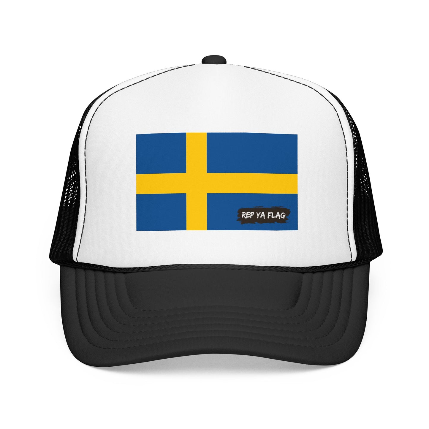 Sweden Flag Foam Trucker Hat | Rep Ya Flag design