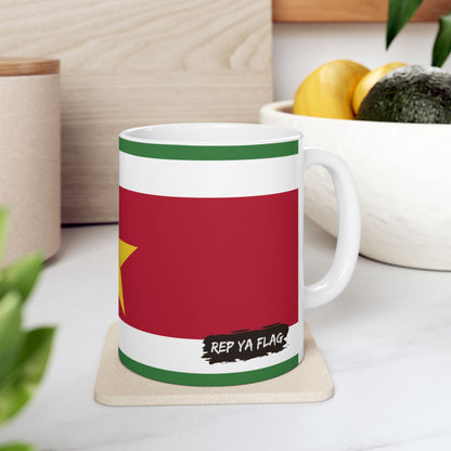 Suriname Flag Coffee Tea Mug 11oz 15oz | Rep Ya Flag Ceramic Mug