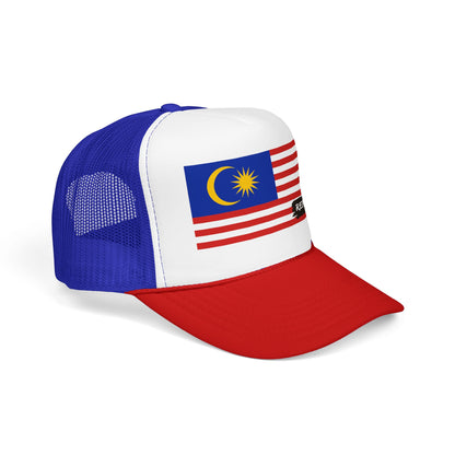 Malaysia Flag Foam Trucker Hat | Malaysian Pride Snapback Cap | Rep Ya Flag