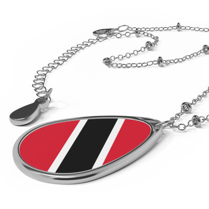 Trinidad and Tobago Flag Oval Necklace