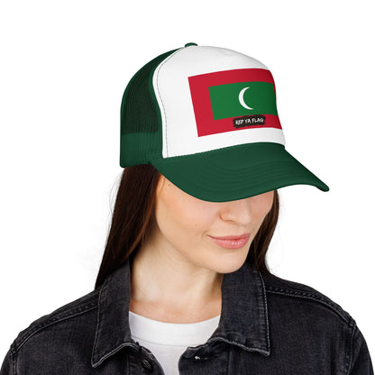 Maldives Flag Foam Trucker Hat | Maldivian Pride Snapback Cap | Rep Ya Flag