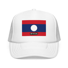 Laos Flag Foam Trucker Hat | Laotian Pride Snapback Cap | Rep Ya Flag