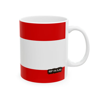 Austria Flag Coffee Mug | Austrian Pride Ceramic Tea Mug 11oz & 15oz | Rep Ya Flag