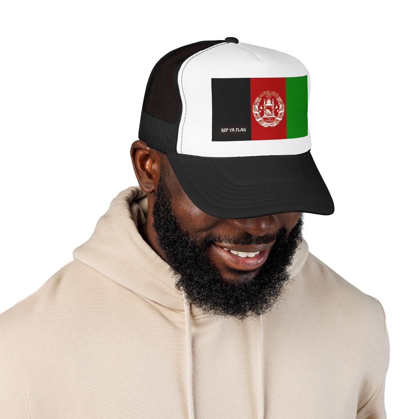 Afghanistan Flag Foam Trucker Hat | Rep Ya Flag design