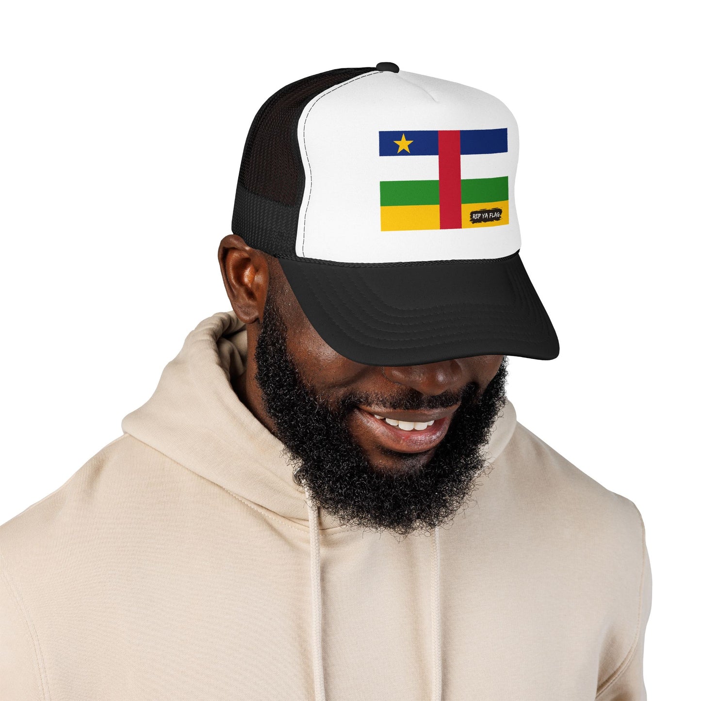 Central African Republic Flag Foam Trucker Hat | Central African Pride Snapback Cap | Rep Ya Flag