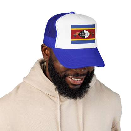 Eswatini Flag Foam Trucker Hat | Swazi Pride Snapback Cap | Rep Ya Flag