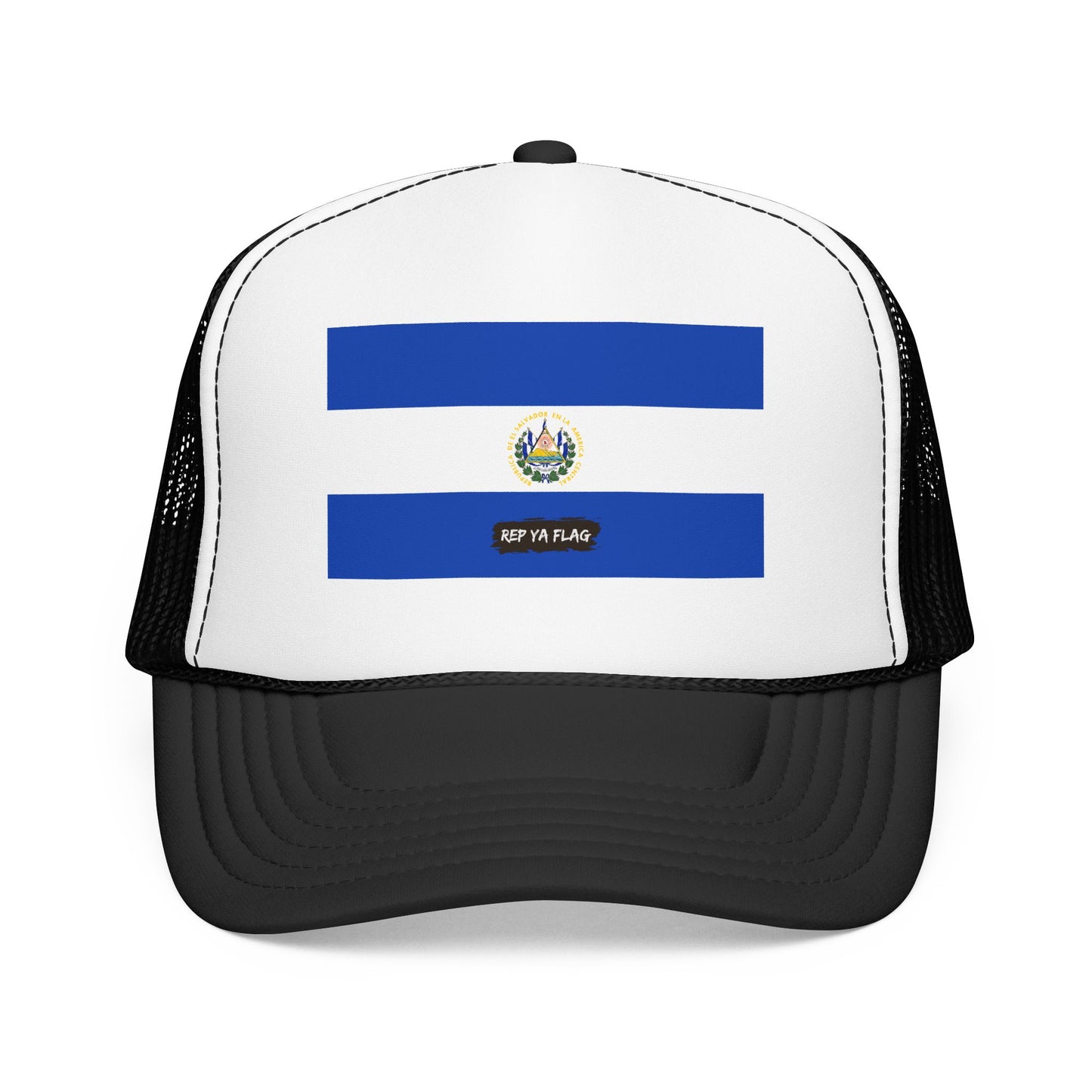 El Salvador Flag Foam Trucker Hat | Salvadoran Pride Snapback Cap | Rep Ya Flag