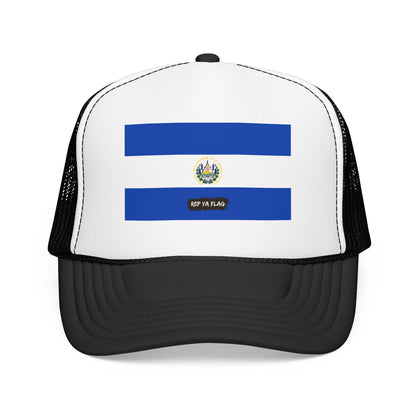 El Salvador Flag Foam Trucker Hat | Salvadoran Pride Snapback Cap | Rep Ya Flag