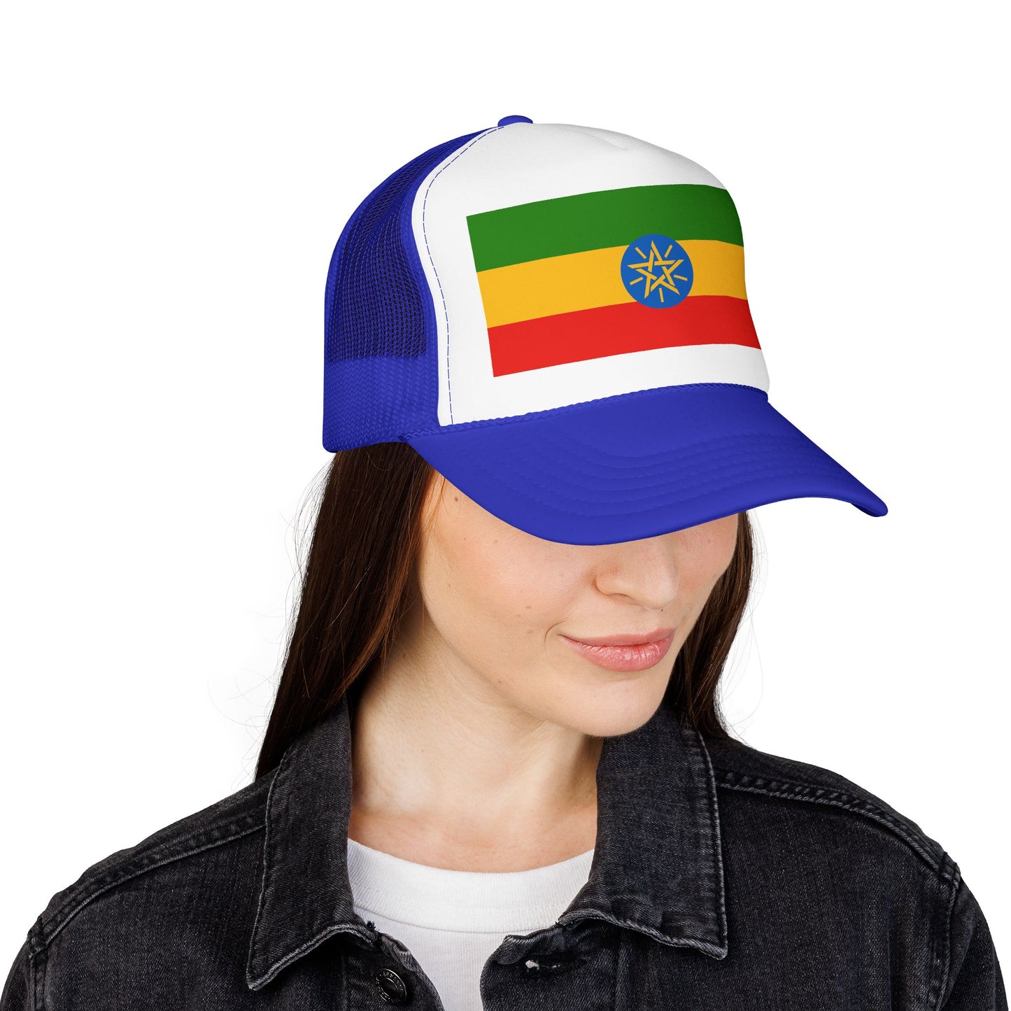 Ethiopia Flag Foam Trucker Hat | Ethiopian Pride Snapback Cap | Rep Ya Flag