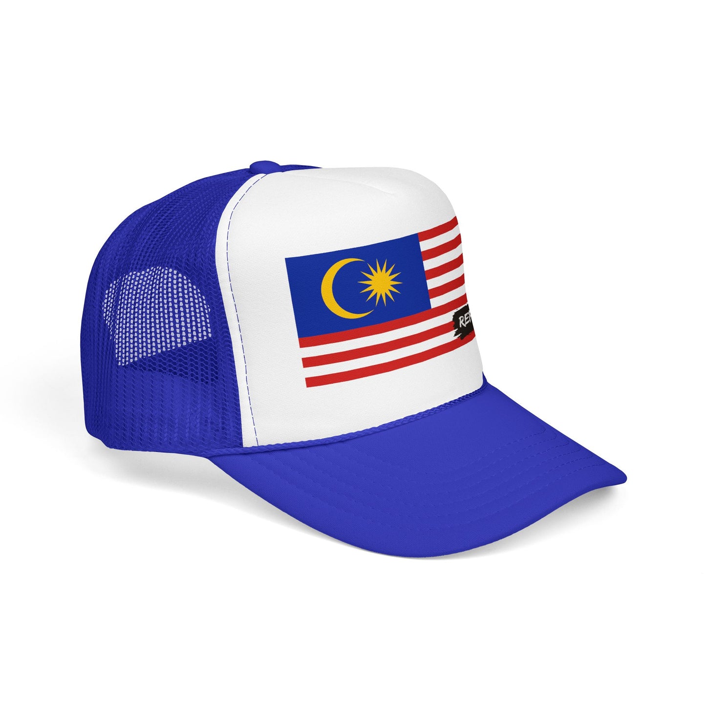 Malaysia Flag Foam Trucker Hat | Malaysian Pride Snapback Cap | Rep Ya Flag