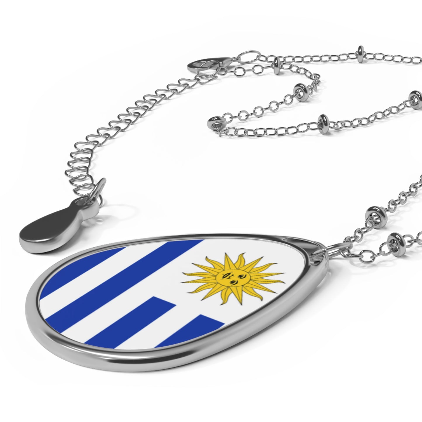 Uruguay Flag Oval Necklace