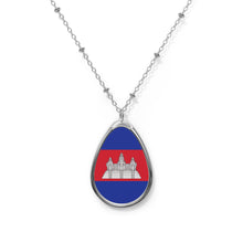 Cambodia Oval Necklace | Cambodian Flag Pendant | Rep Ya Flag