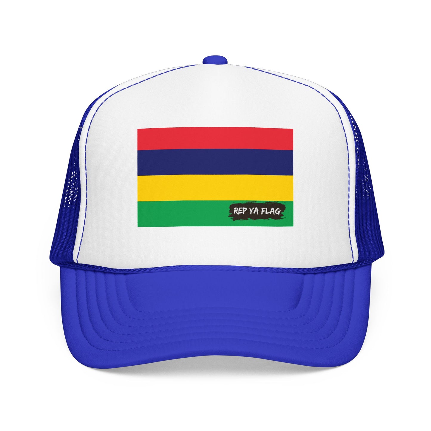Mauritius Flag Foam Trucker Hat | Mauritian Pride Snapback Cap | Rep Ya Flag