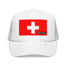 Switzerland Flag Foam Trucker Hat | Rep Ya Flag design