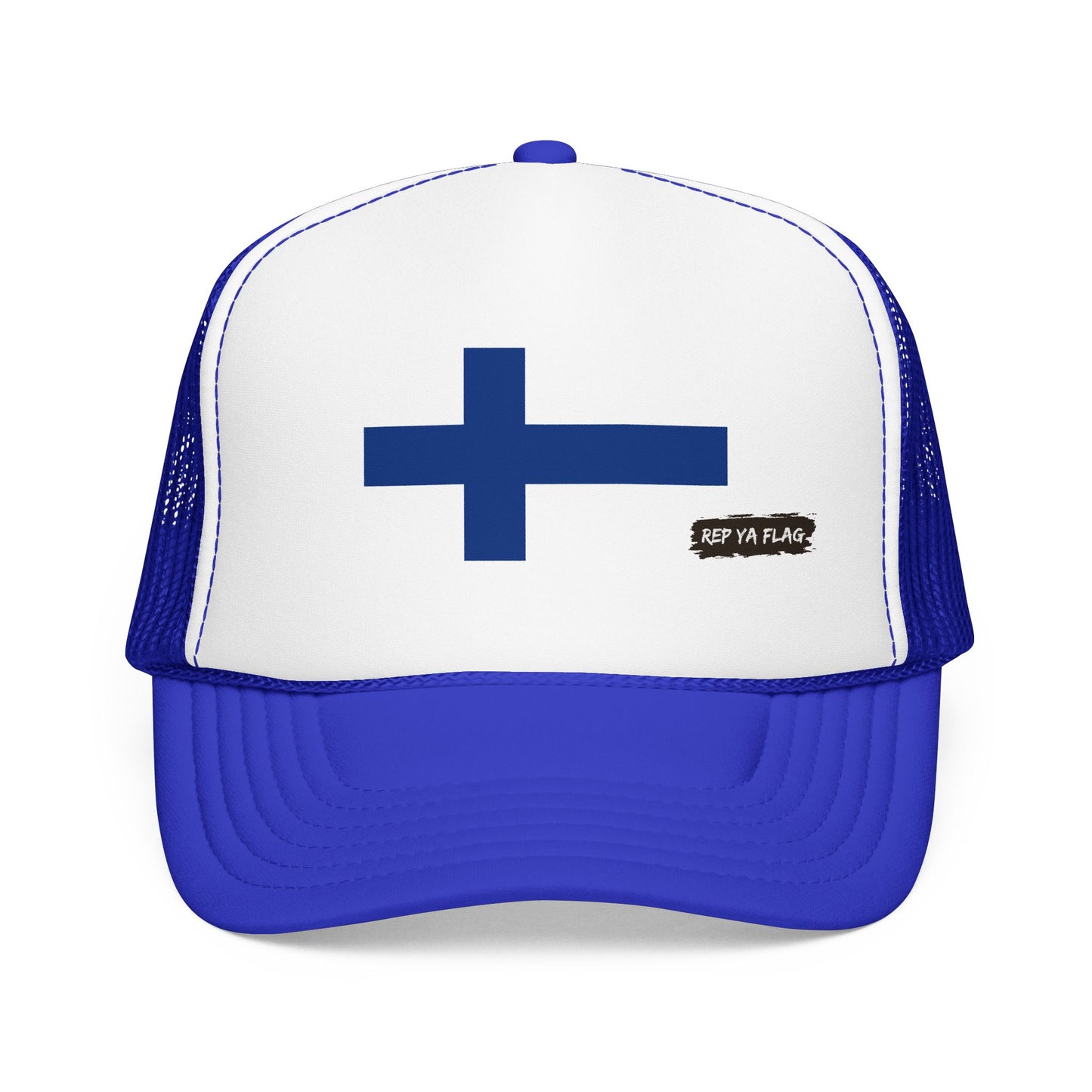 Finland Flag Foam Trucker Hat | Finnish Pride Snapback Cap | Rep Ya Flag