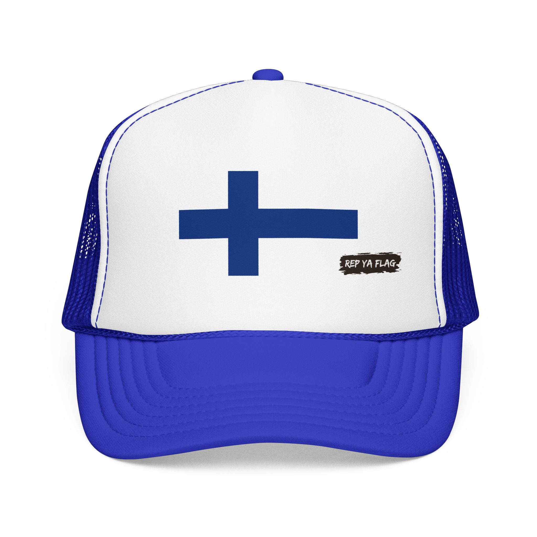 Finland Flag Foam Trucker Hat | Finnish Pride Snapback Cap | Rep Ya Flag