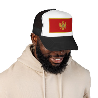 Montenegro Flag Foam Trucker Hat | Montenegrin Pride Snapback Cap | Rep Ya Flag