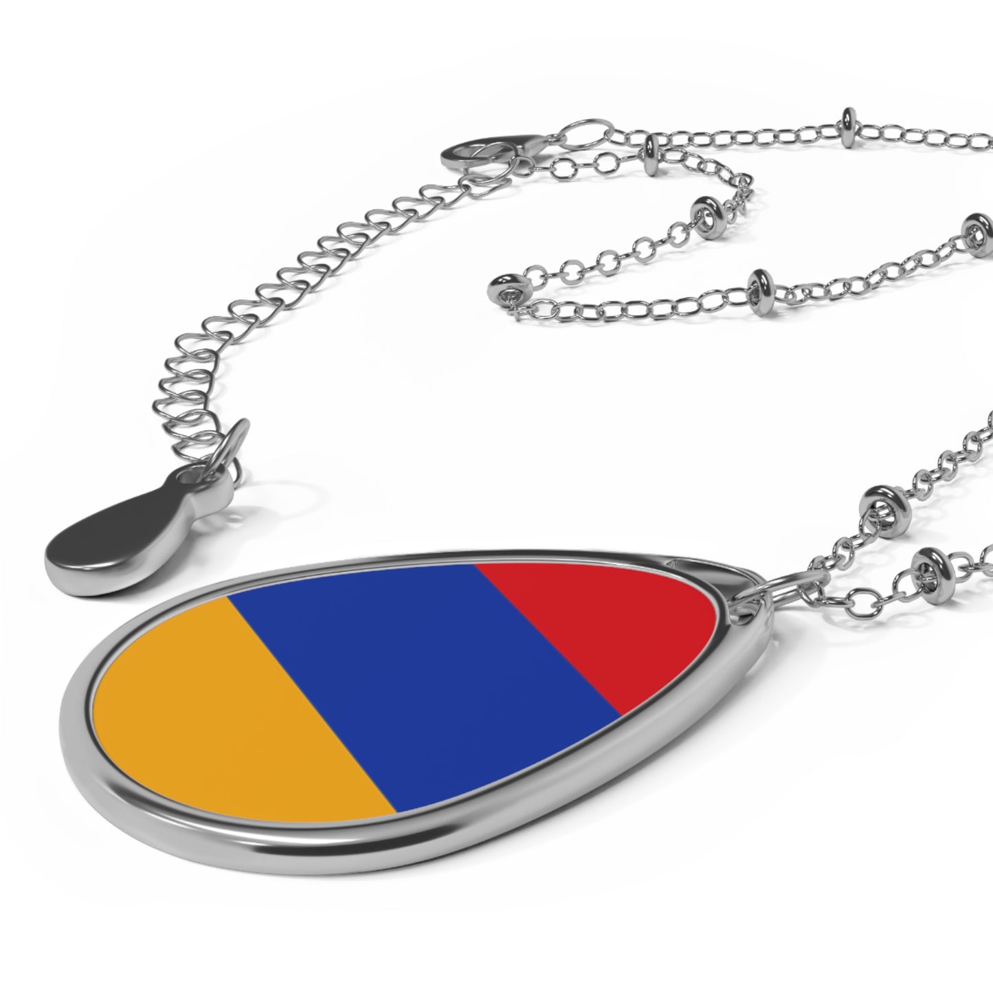 Armenia Flag Oval Necklace | Armenian Pride Patriotic Jewelry | Rep Ya Flag