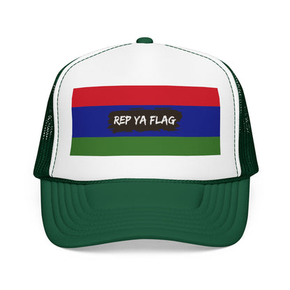 Gambia Flag Foam Trucker Hat | Gambian Pride Snapback Cap | Rep Ya Flag