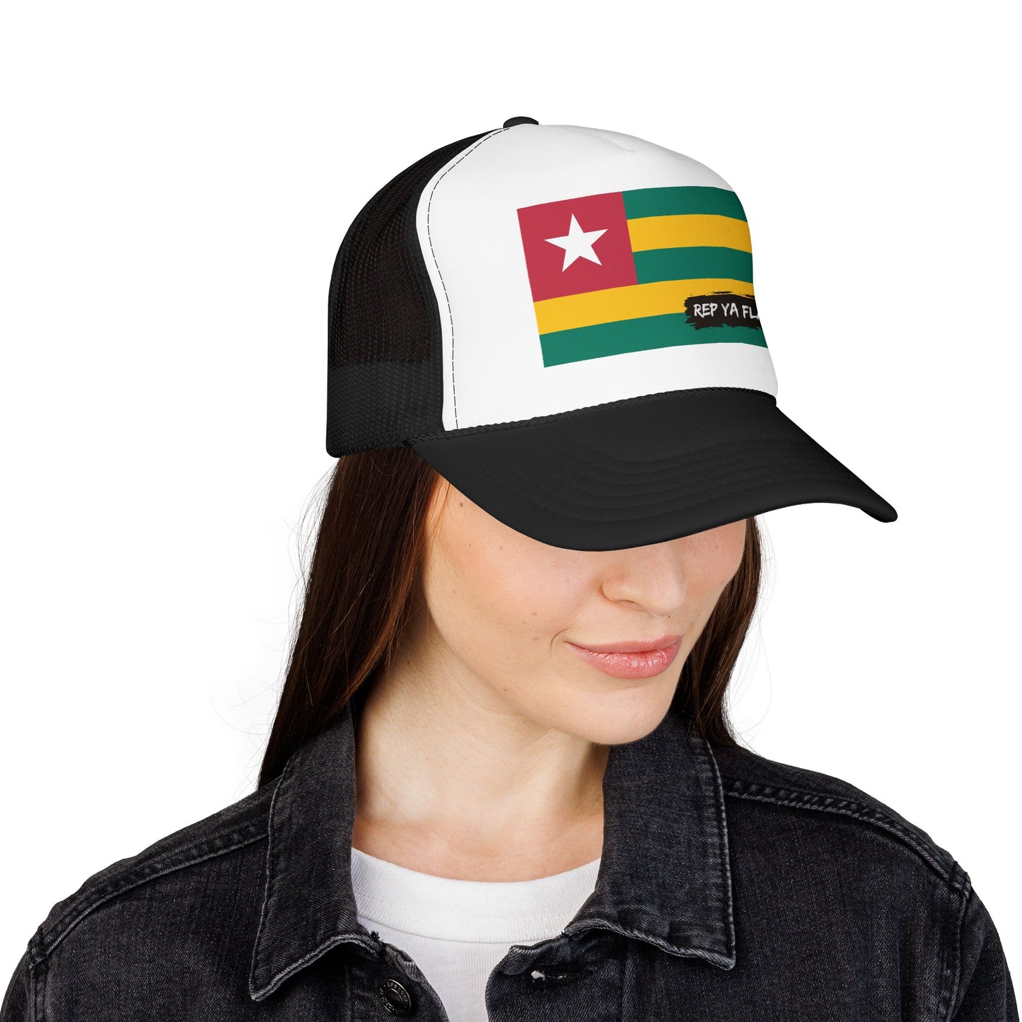 Togo Flag Foam Trucker Hat | Rep Ya Flag design