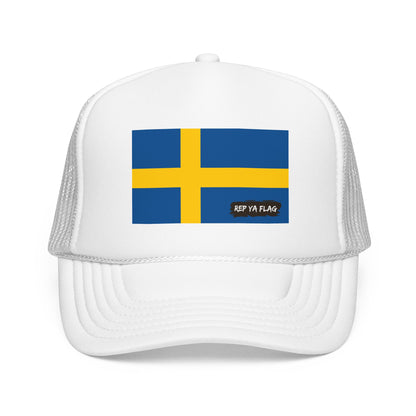 Sweden Flag Foam Trucker Hat | Rep Ya Flag design