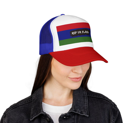 Gambia Flag Foam Trucker Hat | Gambian Pride Snapback Cap | Rep Ya Flag