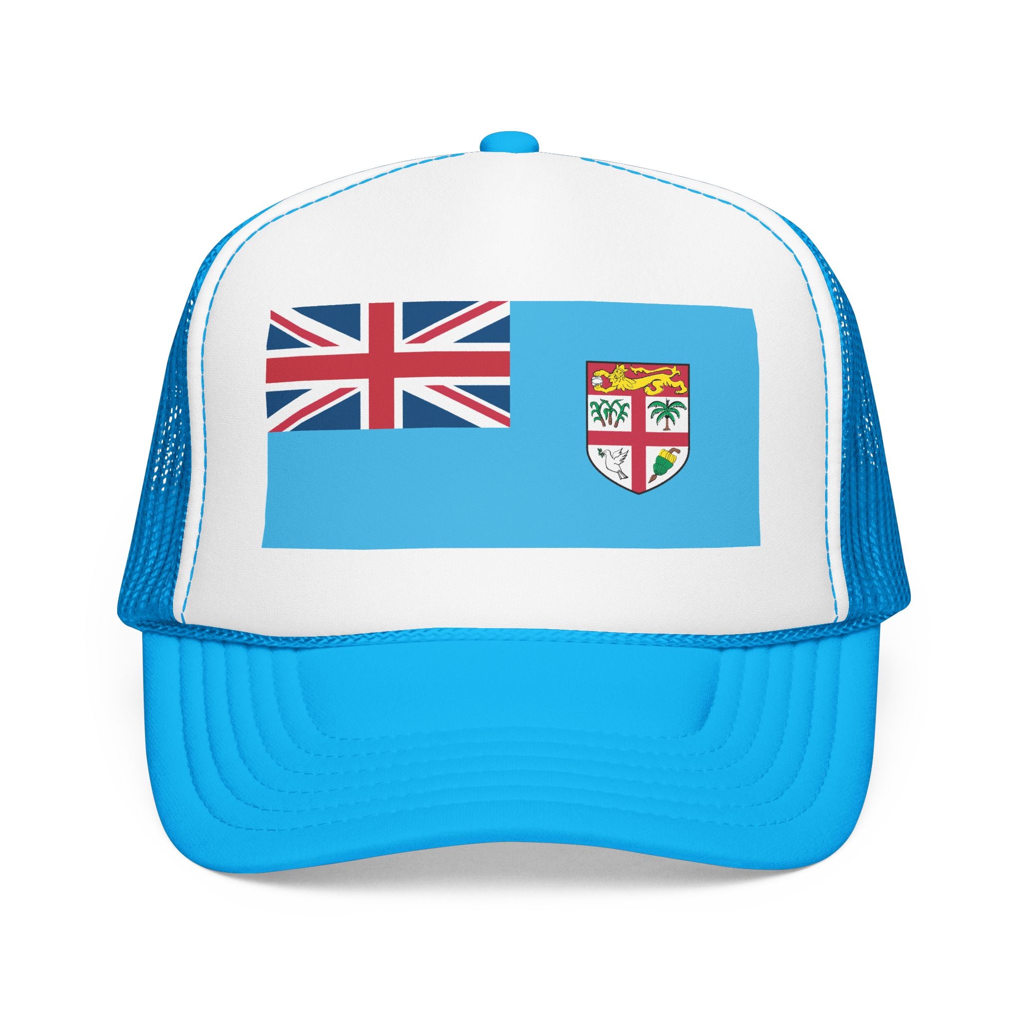 Fiji Flag Foam Trucker Hat | Fijian Pride Snapback Cap | Rep Ya Flag