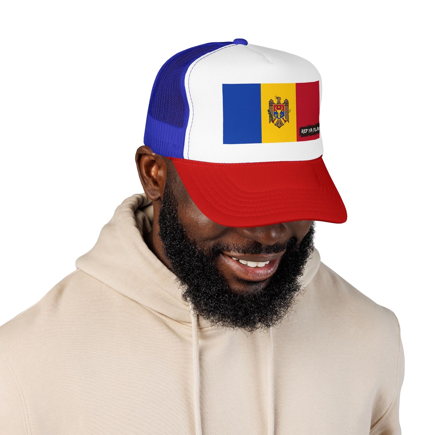 Moldova Flag Foam Trucker Hat | Moldova Pride Snapback Cap | Rep Ya Flag