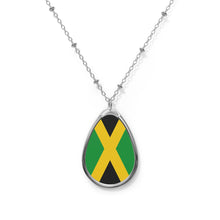 Jamaica Flag Oval Necklace | Jamaican Heritage Pendant | Rep Ya Flag