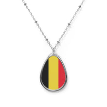 Belgium Flag Oval Necklace | Belgian Heritage Pendant | Rep Ya Flag