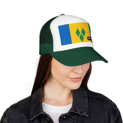 Saint Vincent and the Grenadines Flag Foam Trucker Hat | Vincentian Pride Snapback Cap | Rep Ya Flag