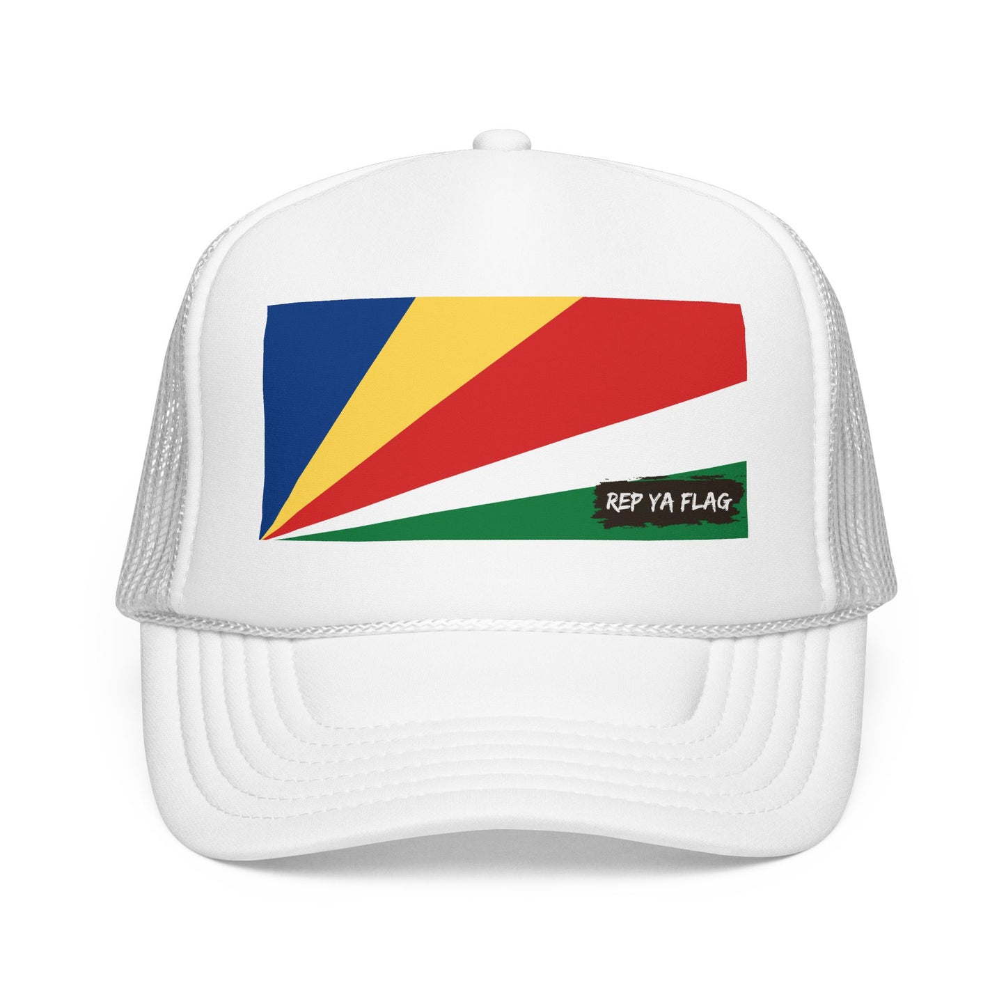Seychelles Flag Foam Trucker Hat | Seychellois Pride Snapback Cap | Rep Ya Flag