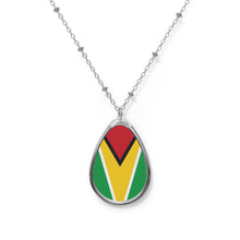 Guyana Flag Oval Necklace | Guyanese Heritage Pendant | Rep Ya Flag