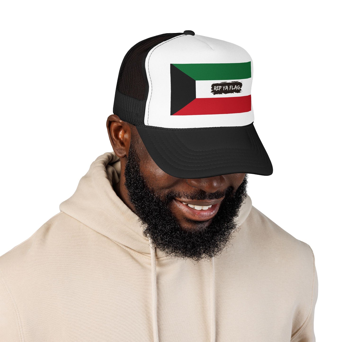 Kuwait Flag Foam Trucker Hat | Kuwaiti Pride Snapback Cap | Rep Ya Flag