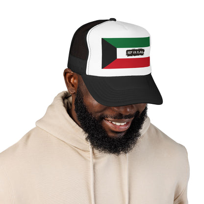 Kuwait Flag Foam Trucker Hat | Kuwaiti Pride Snapback Cap | Rep Ya Flag