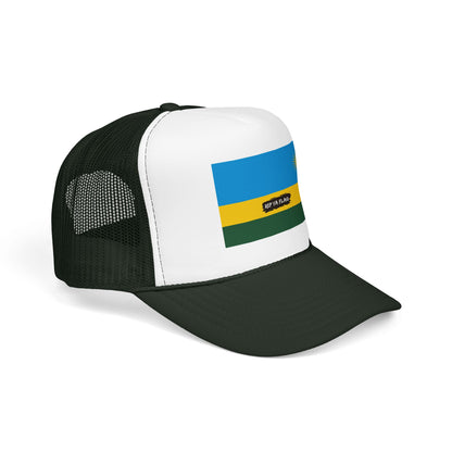 Rwanda Flag Foam Trucker Hat | Rwandan Pride Snapback Cap | Rep Ya Flag