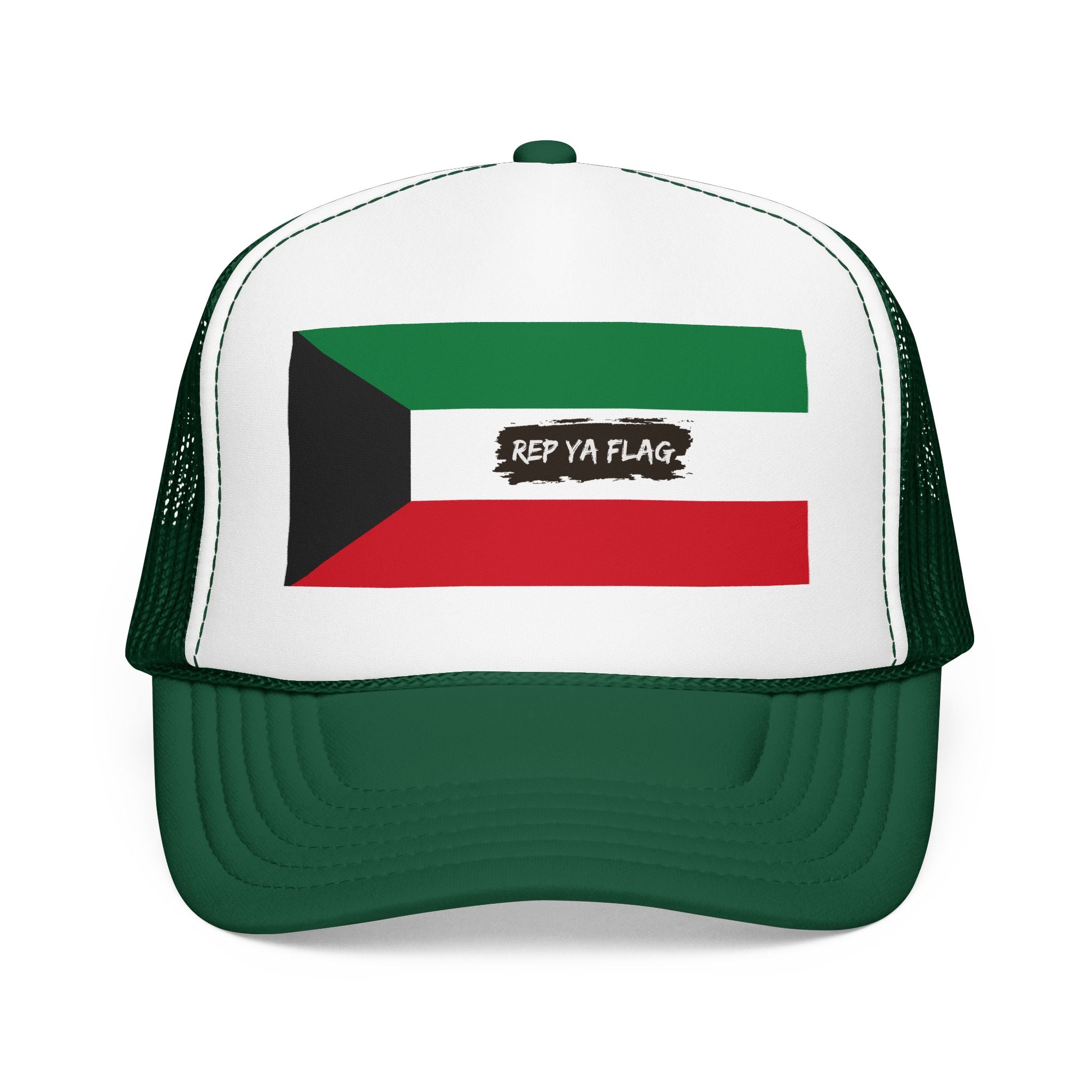Kuwait Flag Foam Trucker Hat | Kuwaiti Pride Snapback Cap | Rep Ya Flag