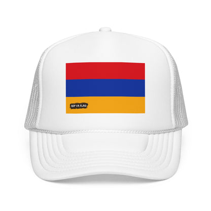 Armenia Flag Foam Trucker Hat | Armenian Pride Snapback Cap | Rep Ya Flag