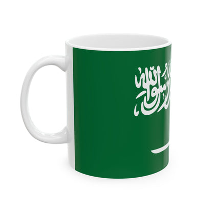 Saudi Arabia Flag Coffee Mug 11oz & 15oz | Saudi Heritage Ceramic Coffee Tea Mug | Rep Ya Flag