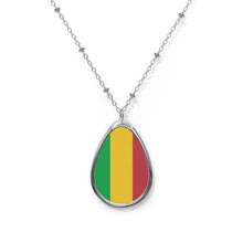 Mali Flag Oval Necklace | Malian Heritage Pendant | Rep Ya Flag
