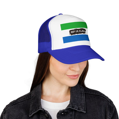 Sierra Leone Flag Foam Trucker Hat | Sierra Leonean Pride Snapback Cap | Rep Ya Flag