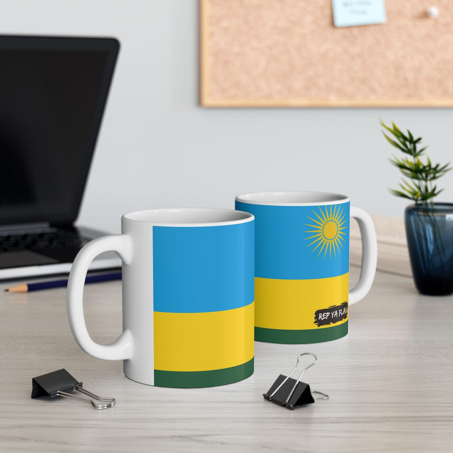 Rwanda Flag Coffee Tea Mug 11oz 15oz | Rep Ya Flag Ceramic Mug