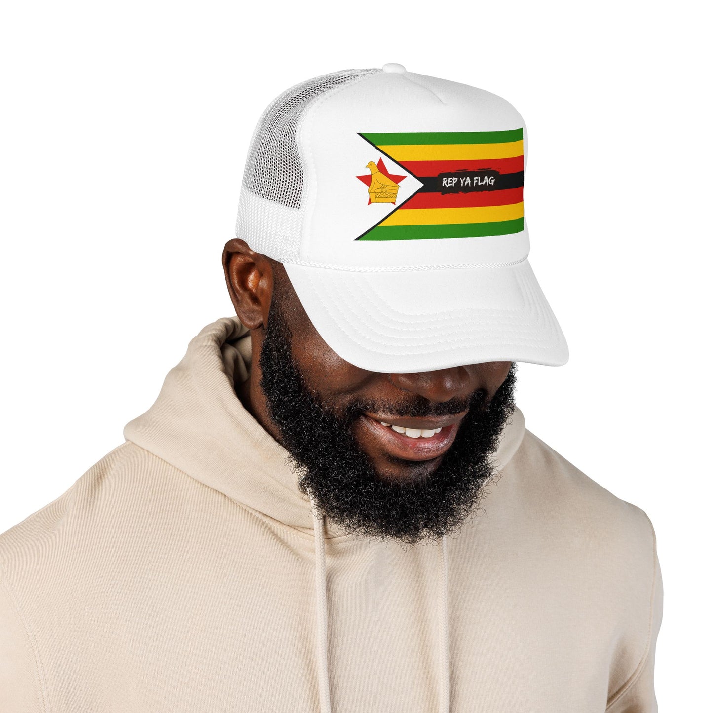 Zimbabwe Flag Foam Trucker Hat | Rep Ya Flag design