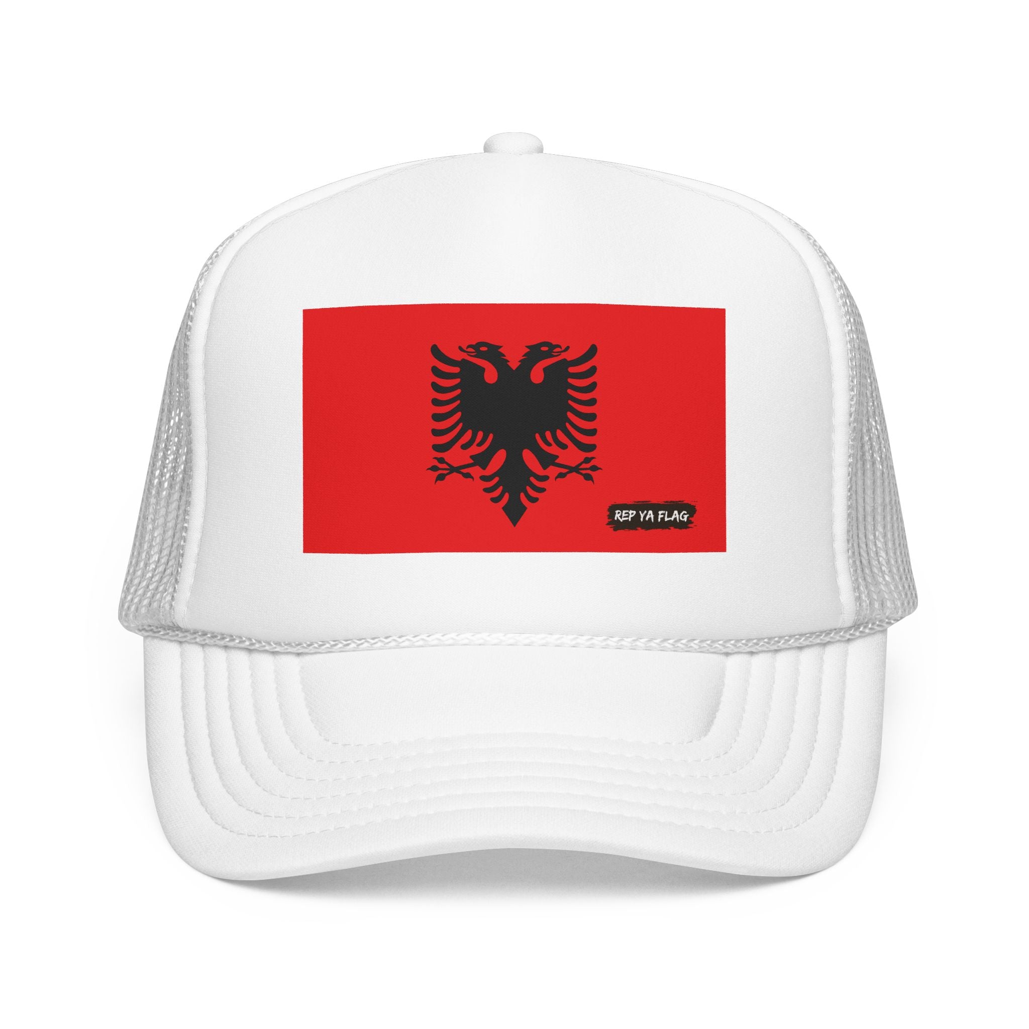 Albania Flag Foam Trucker Hat | Albanian Pride Snapback Cap | Rep Ya Flag