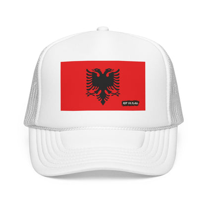 Albania Flag Foam Trucker Hat | Albanian Pride Snapback Cap | Rep Ya Flag