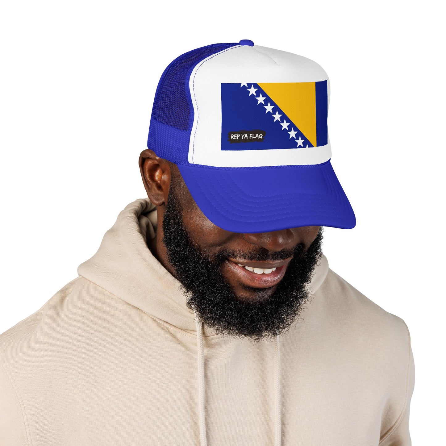 Bosnia and Herzegovina Flag Foam Trucker Hat | Bosnian Pride Snapback Cap | Rep Ya Flag